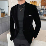 Autum Velvet Wedding Dress Coat Mens Blazer Jacket Fashion Casual Suit JacketStage DJ Men's Business Blazers Veste Costume Homme